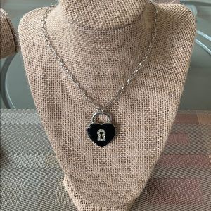 Girls Black Heart Necklace